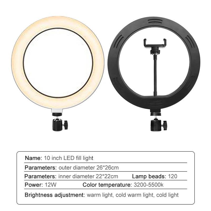 LED Ring Light with Phone Holder