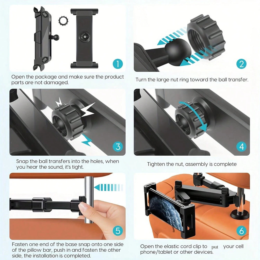 Car Tablet Holder Headrest Mount