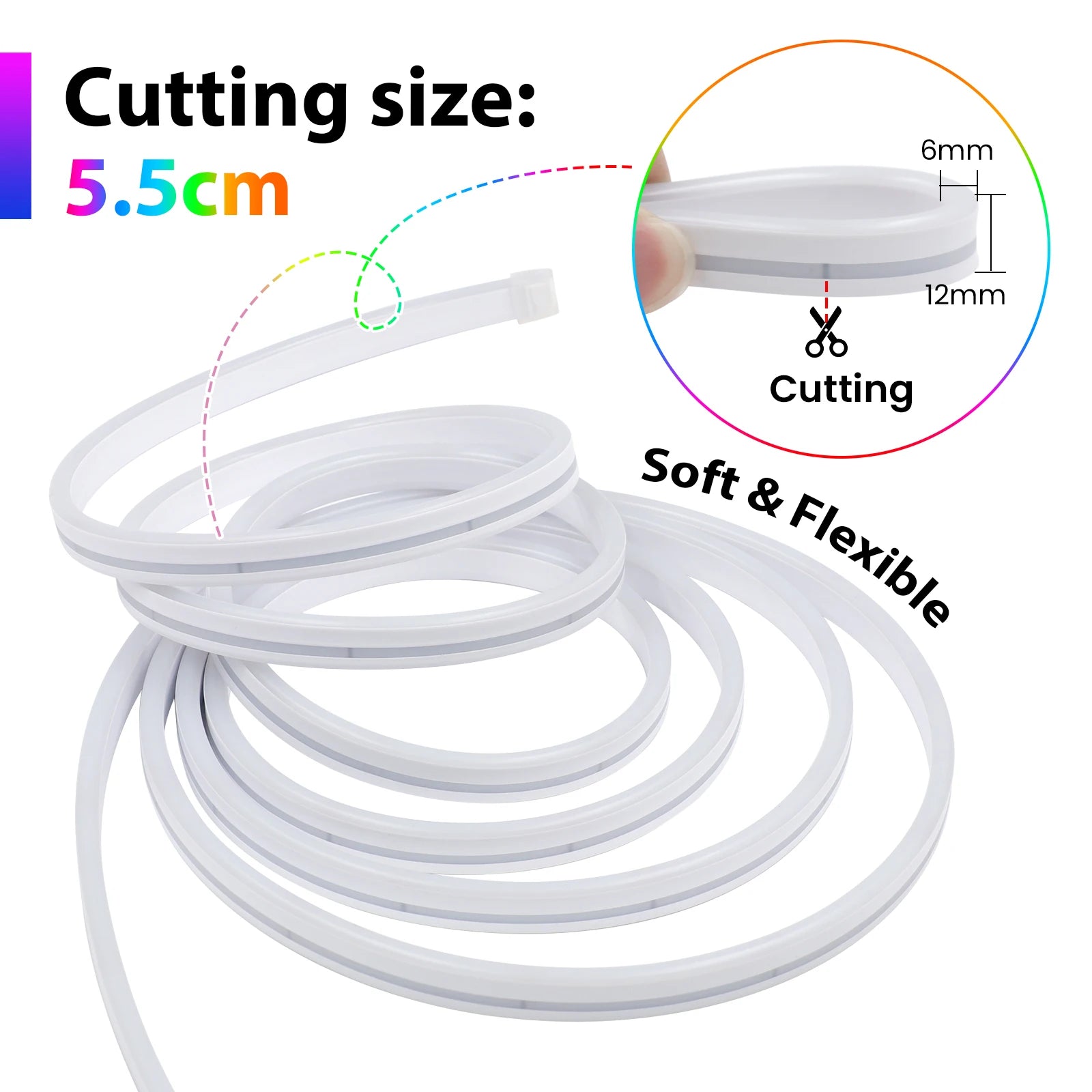 RGB Neon Strip Light (Battery, Bluetooth)