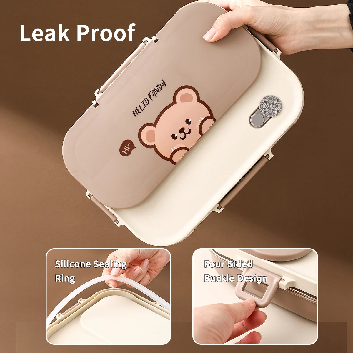 4-Compartment Stainless Steel Lunch Box