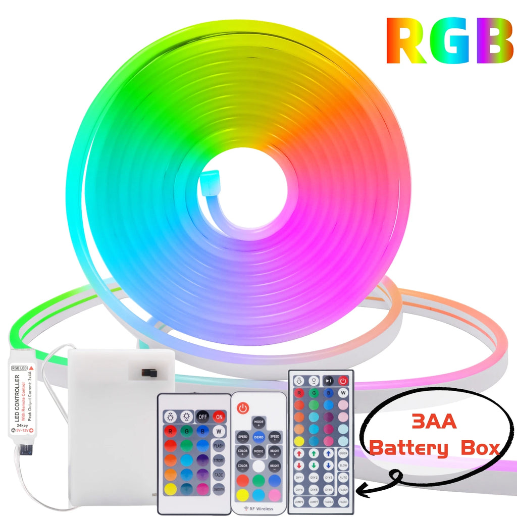 RGB Neon Strip Light (Battery, Bluetooth)