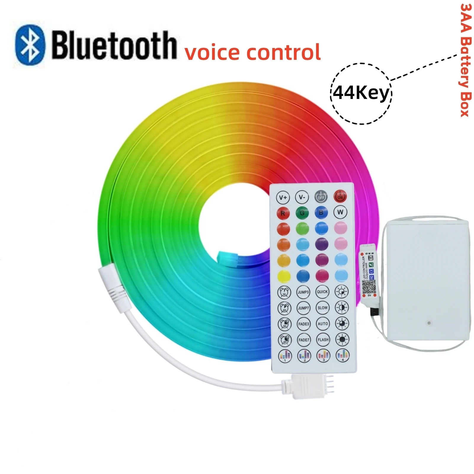 RGB Neon Strip Light (Battery, Bluetooth)