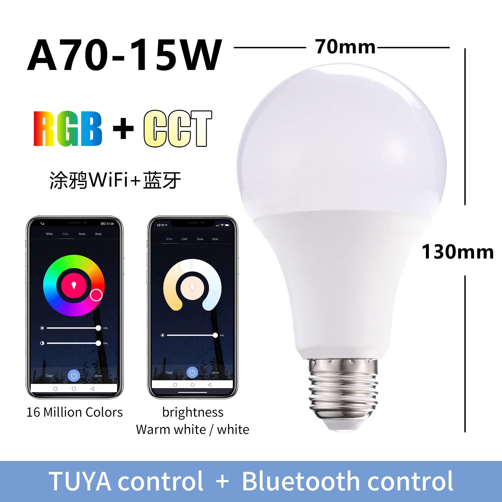 Smart RGB LED Bulb (WiFi Voice Control)