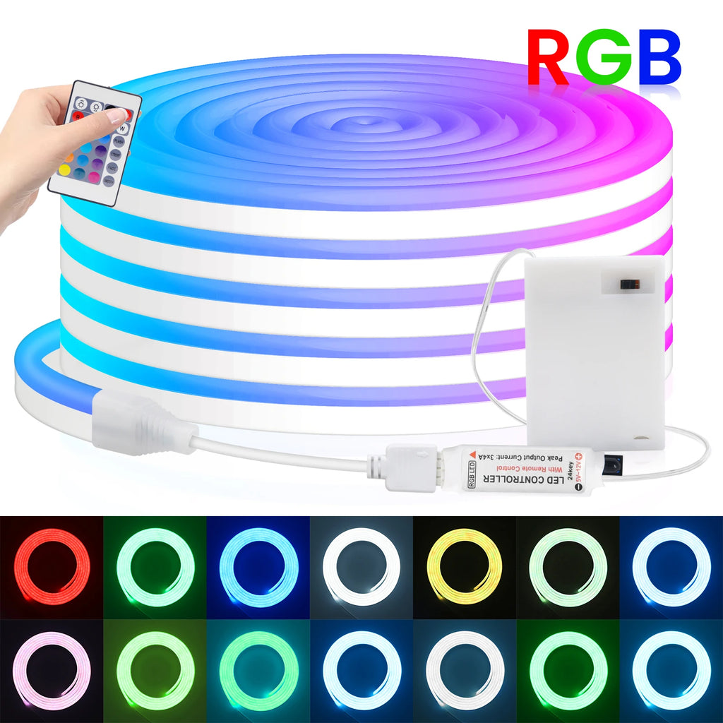 RGB Neon Strip Light (Battery, Bluetooth)