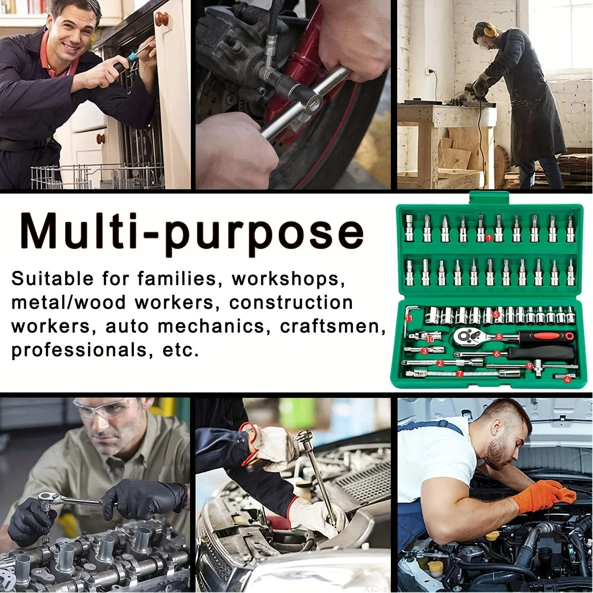 46-Piece Socket & Ratchet Set