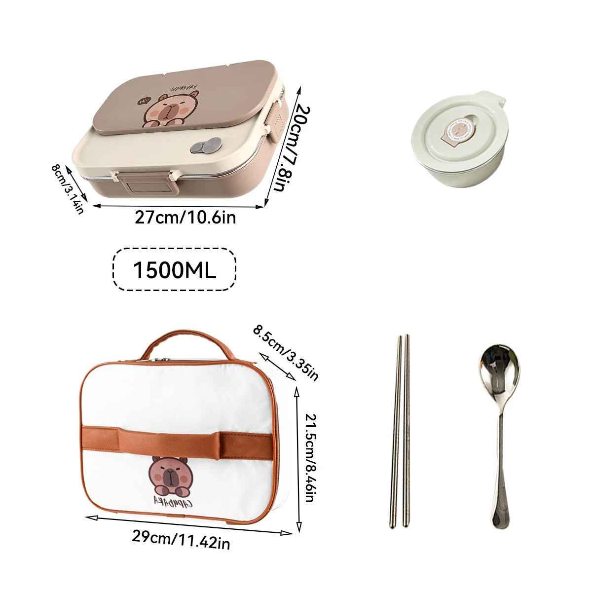 4-Compartment Stainless Steel Lunch Box