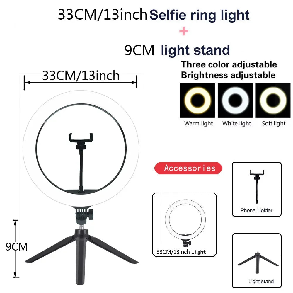 LED Ring Light with Phone Holder