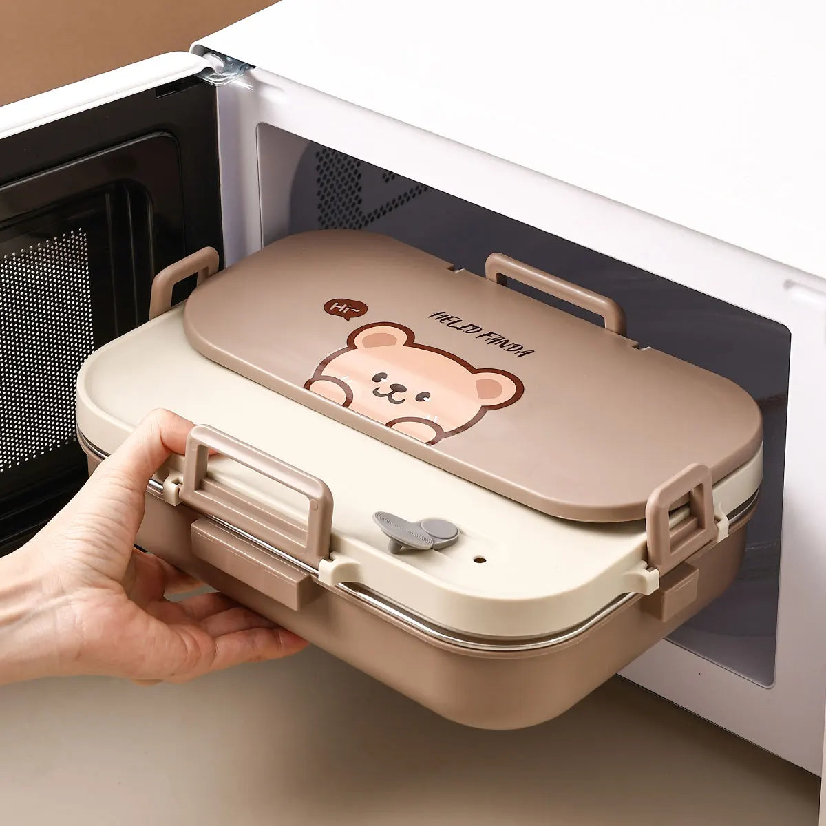 4-Compartment Stainless Steel Lunch Box