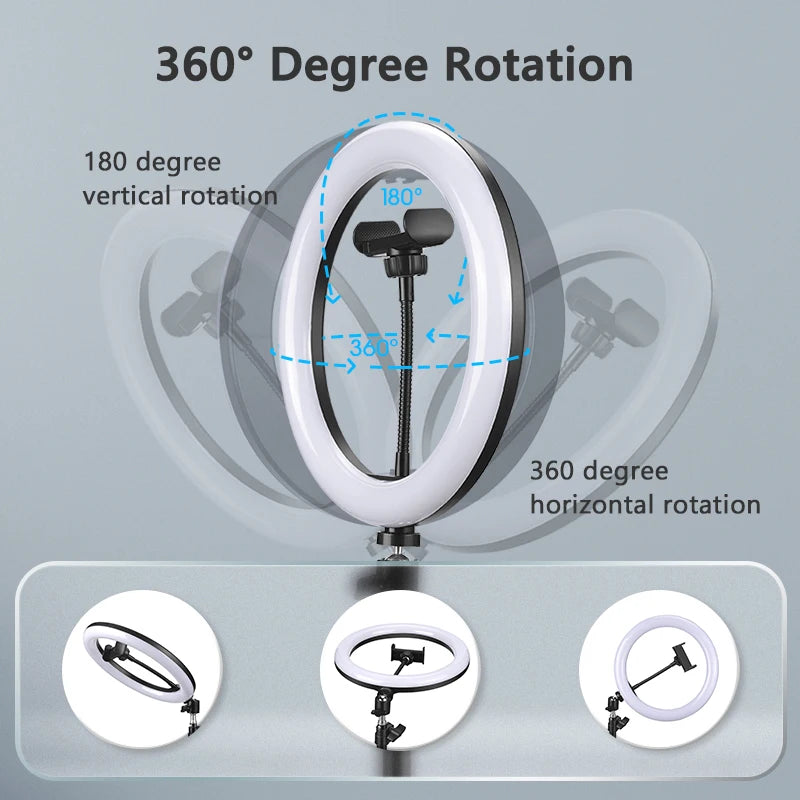 LED Ring Light with Phone Holder