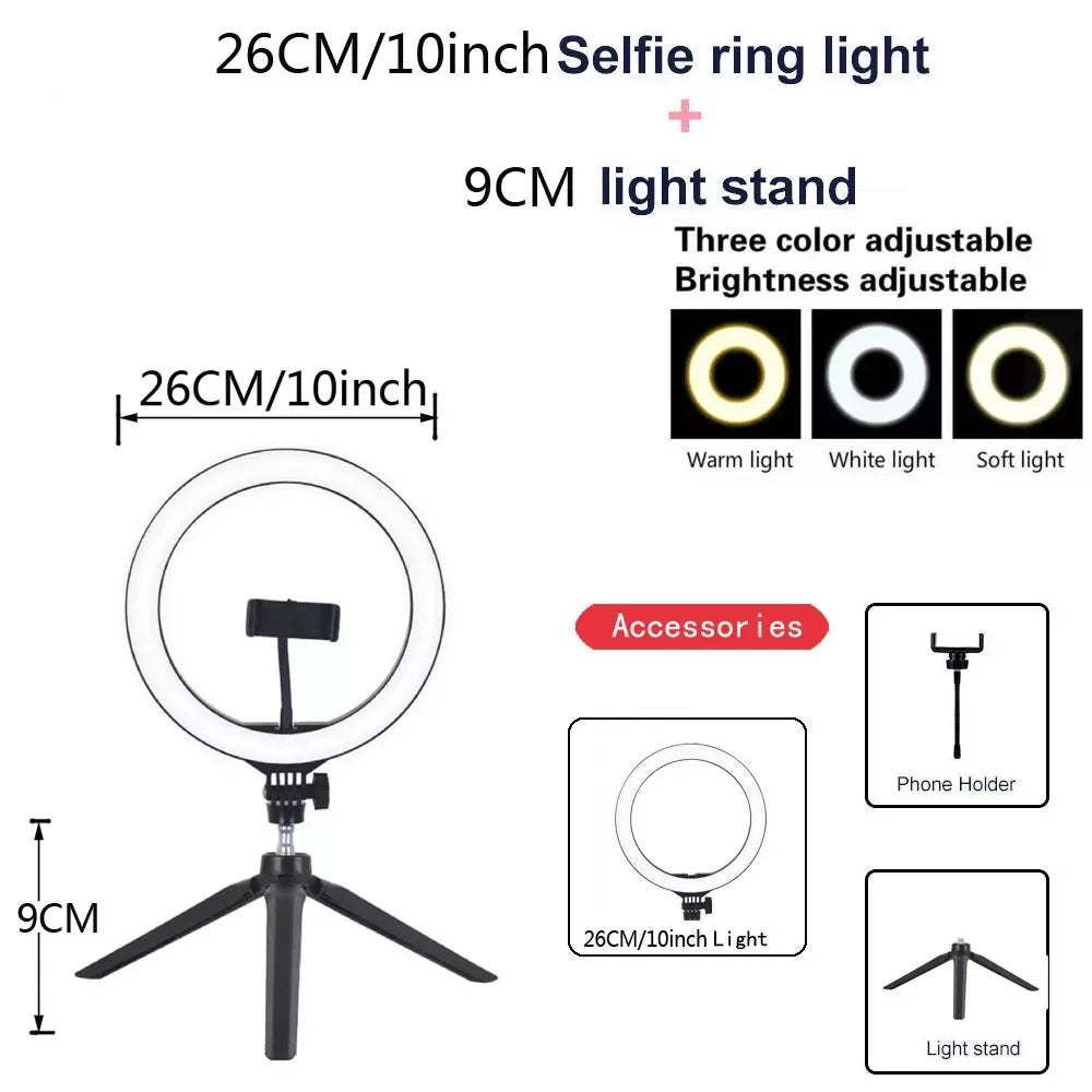 LED Ring Light with Phone Holder