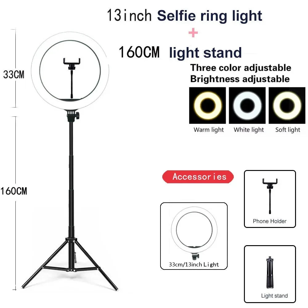 LED Ring Light with Phone Holder