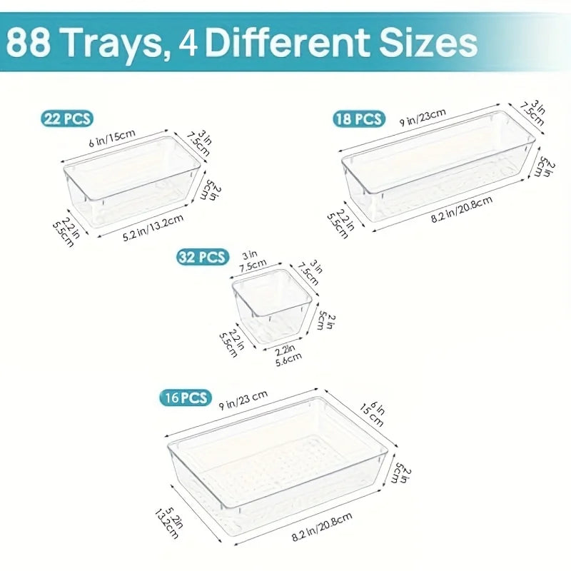 Transparent Drawer Storage Organizer Set
