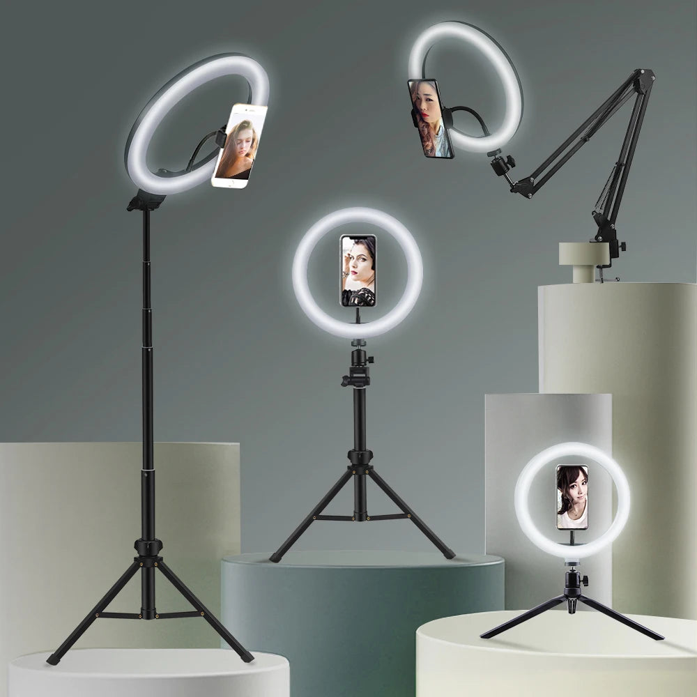 LED Ring Light with Phone Holder