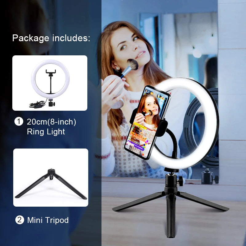 LED Ring Light with Phone Holder