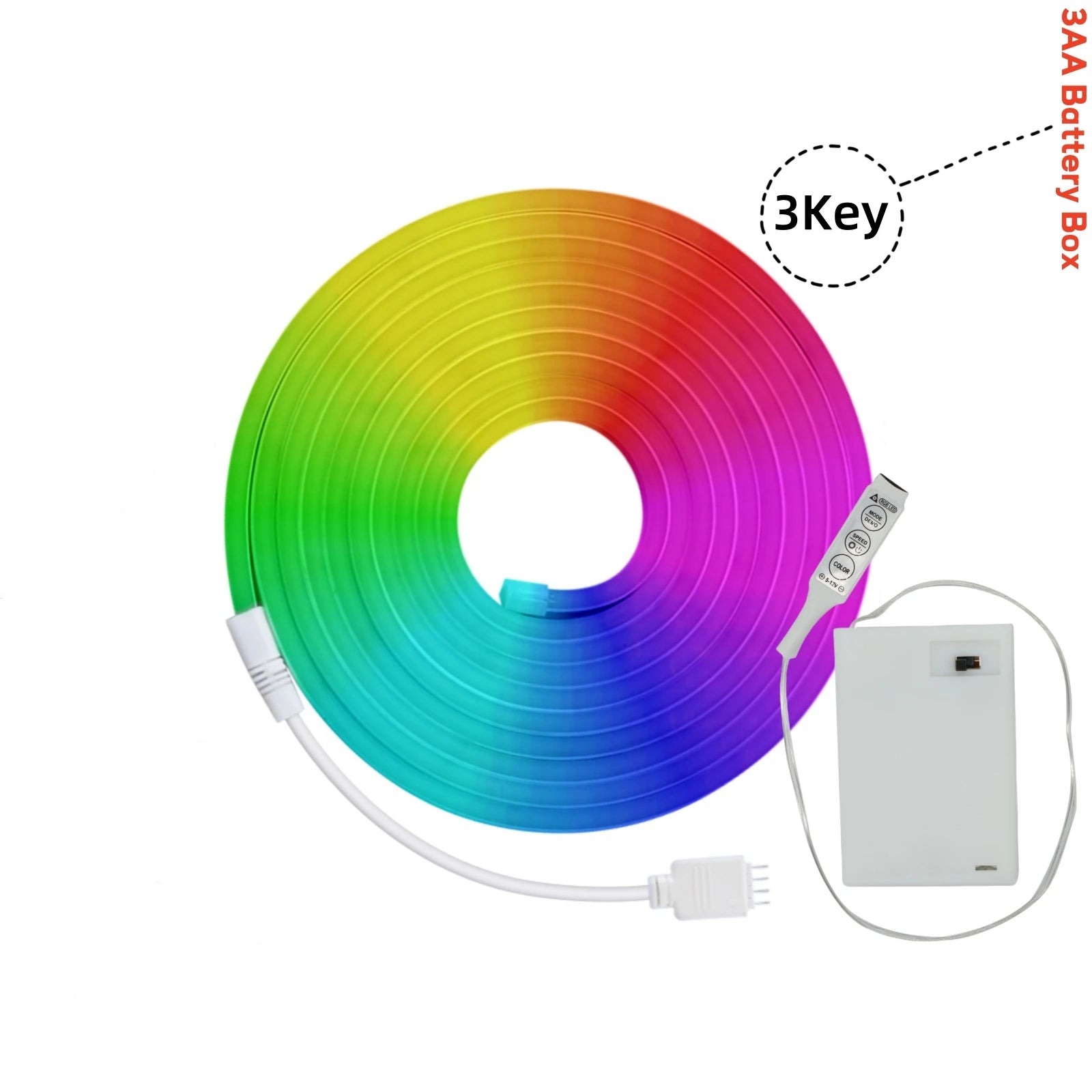 RGB Neon Strip Light (Battery, Bluetooth)