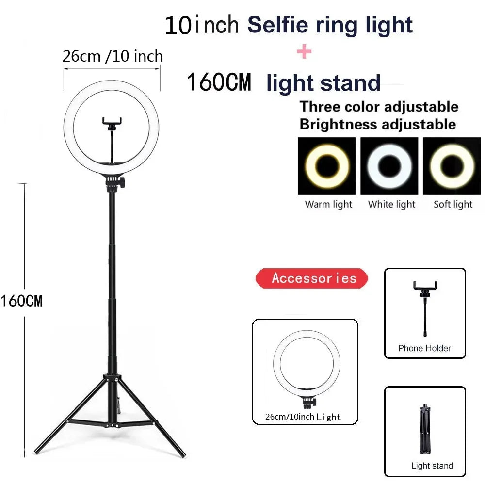 LED Ring Light with Phone Holder