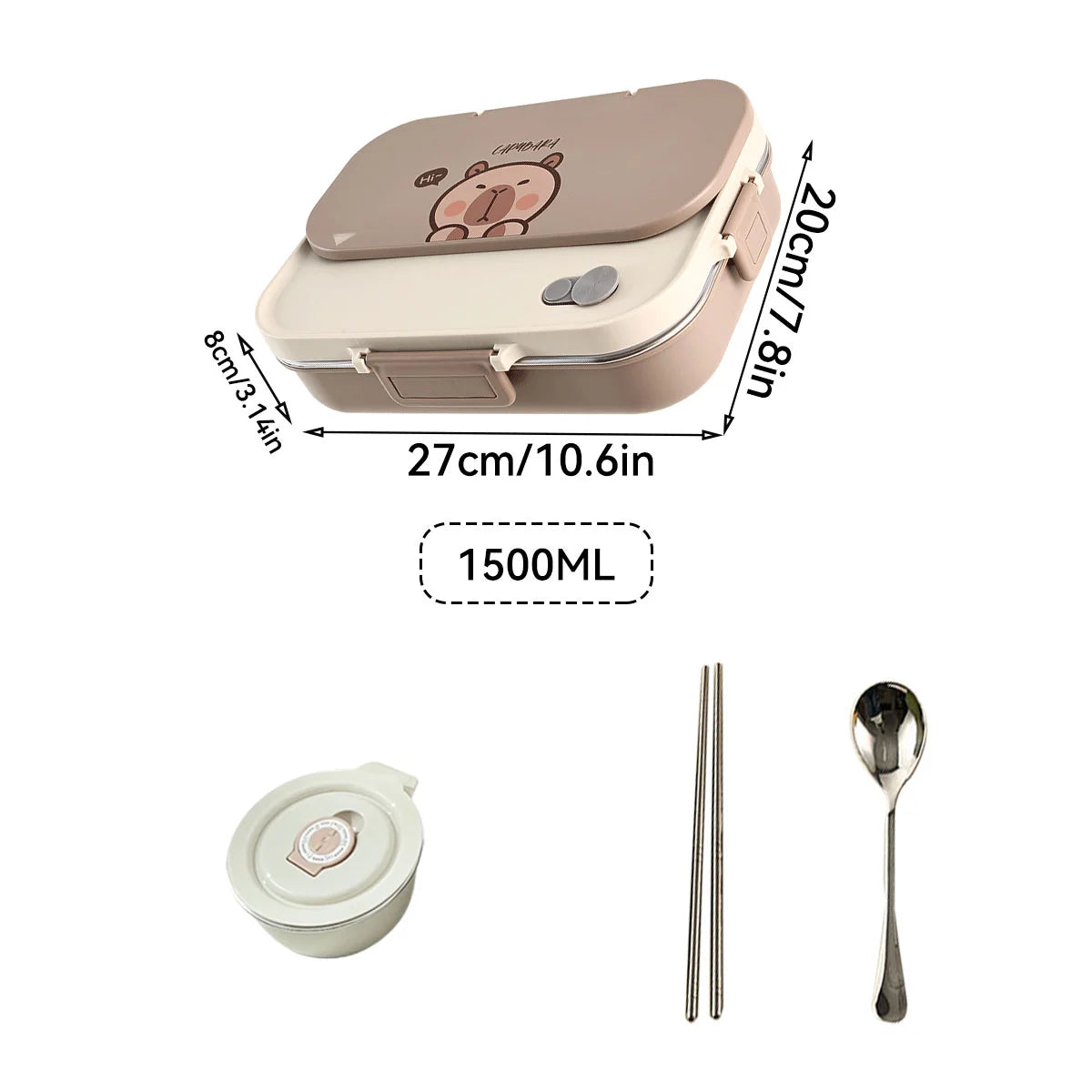 4-Compartment Stainless Steel Lunch Box